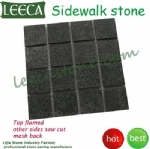 Natural black cobbles mesh garden paving