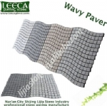 Natural black cobbles mesh garden paving